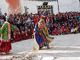Mustang Lo Manthang Tiji Festival Day 2 12 Dancers Twirl Around Demon Doll The masked dancers joined forces to attack the demon that had been reduced to a cloth doll on the second day of the Tiji Festival in Lo Manthang